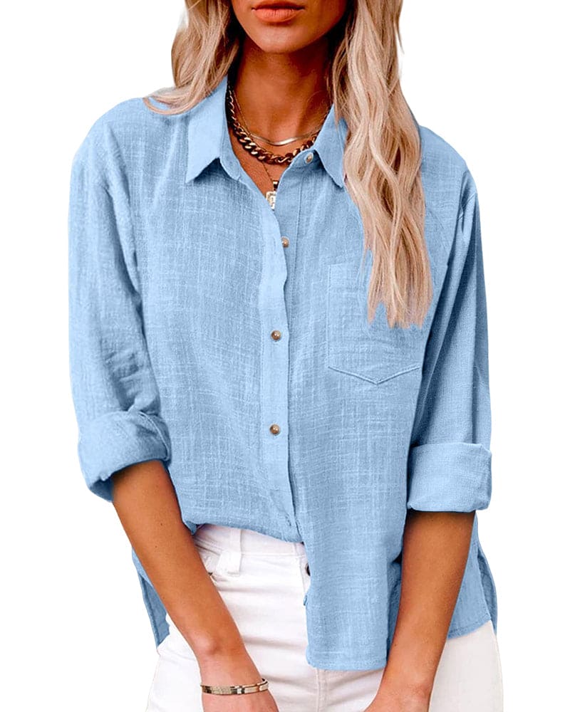 Véronique | Chemise en lin à manches longues pour femmes - Image 2