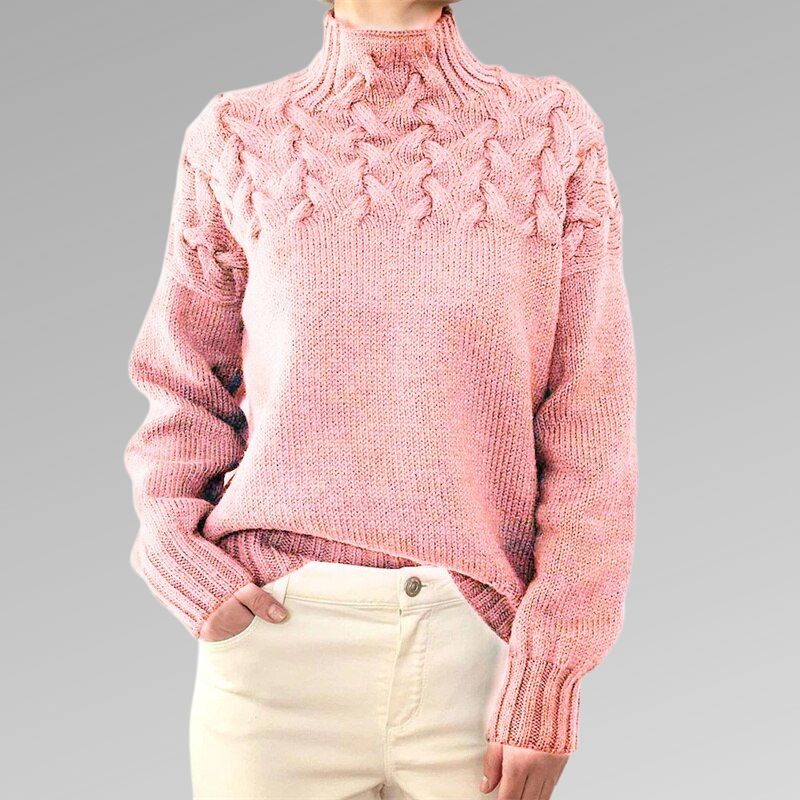 Jacinthe | Pull Femme Col Roulé Tricot Câble - Image 7