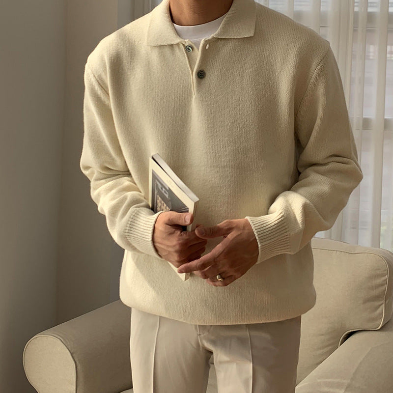 Étienne | Pull à Manches Longues Col Boutonné Homme - Image 4