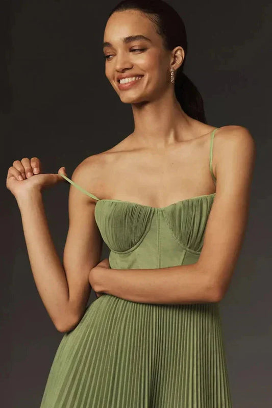 Nahia | Robe mi-longue élégante et plissée - Image 2
