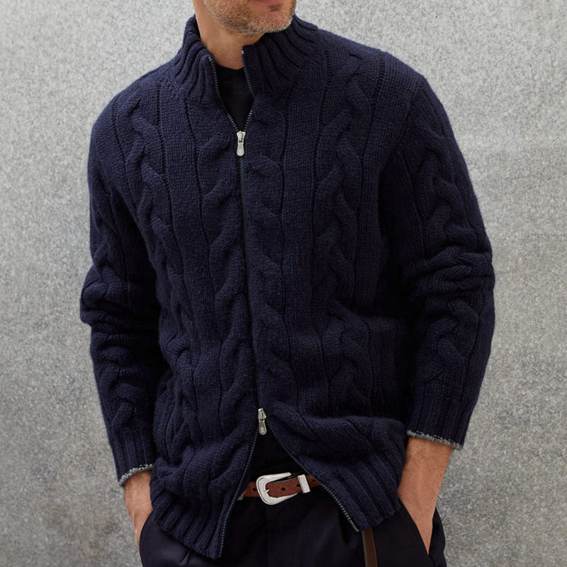 Ange | Pull zippé en maille torsadée pour homme - Image 1