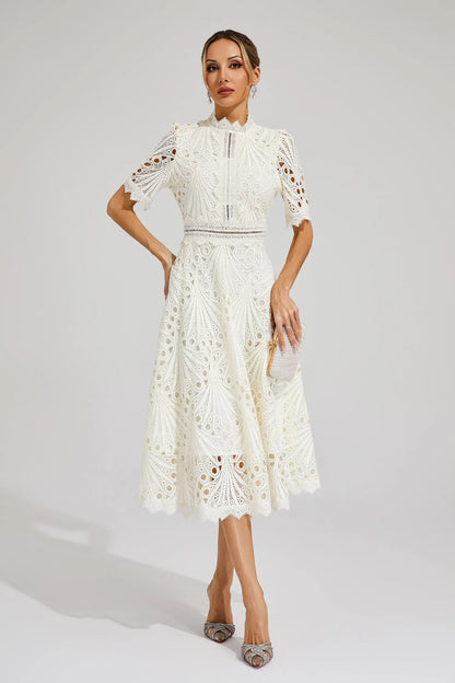 Mélanie | Robe midi élégante en dentelle pour femmes - Image 16