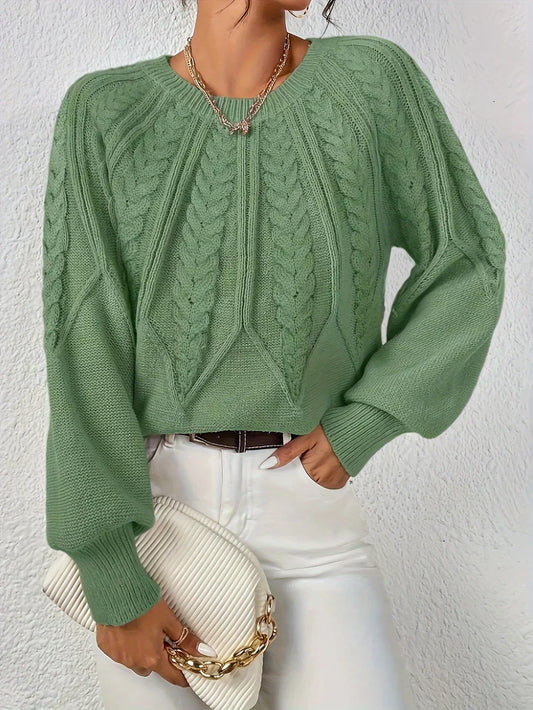 Flora | Pull Femme Maille Câble Manches Longues - Image 2