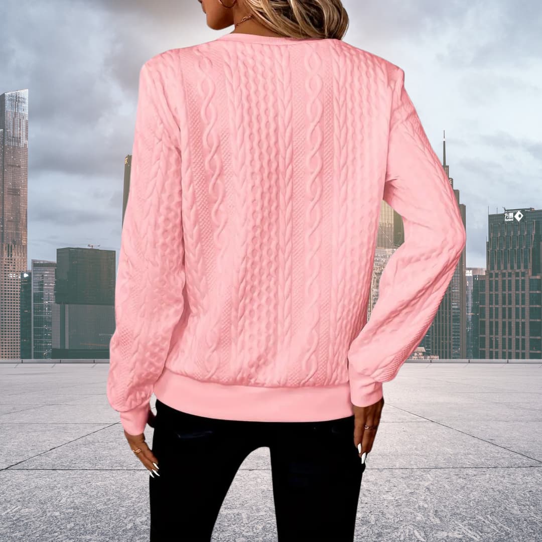 Lamia | Pull zippé en maille torsadée pour femme - Image 12
