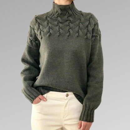 Jacinthe | Pull Femme Col Roulé Tricot Câble - Image 8