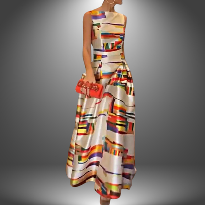 Mélyne | Robe longue élégante à imprimé géométrique pour toutes les occasions - Image 1