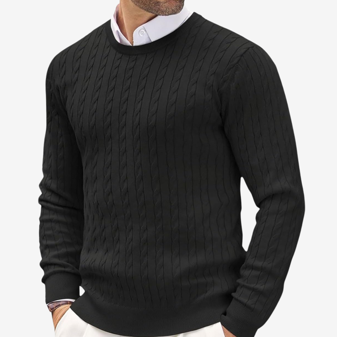 Noël | Pull Homme Col Rond Tricot Câbles - Image 3