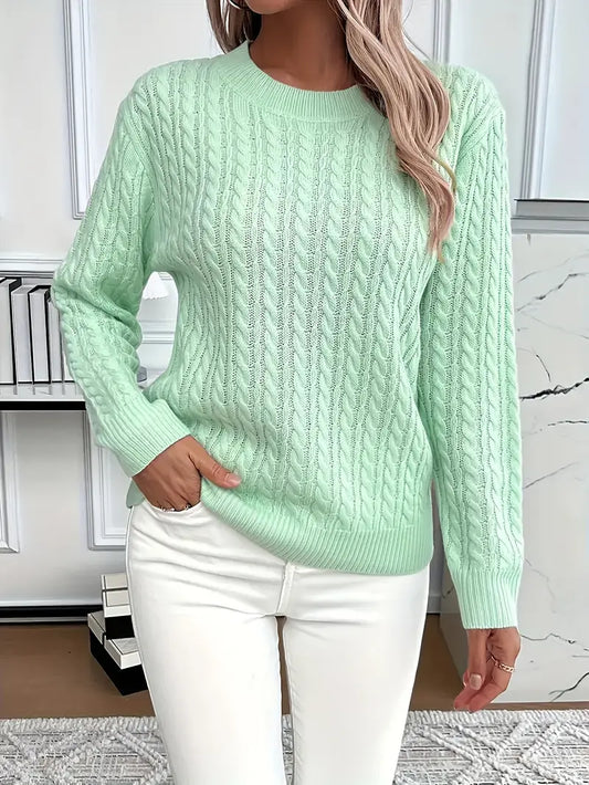 Amélie | Pull Femme Tricot Câble Manches Longues - Image 2