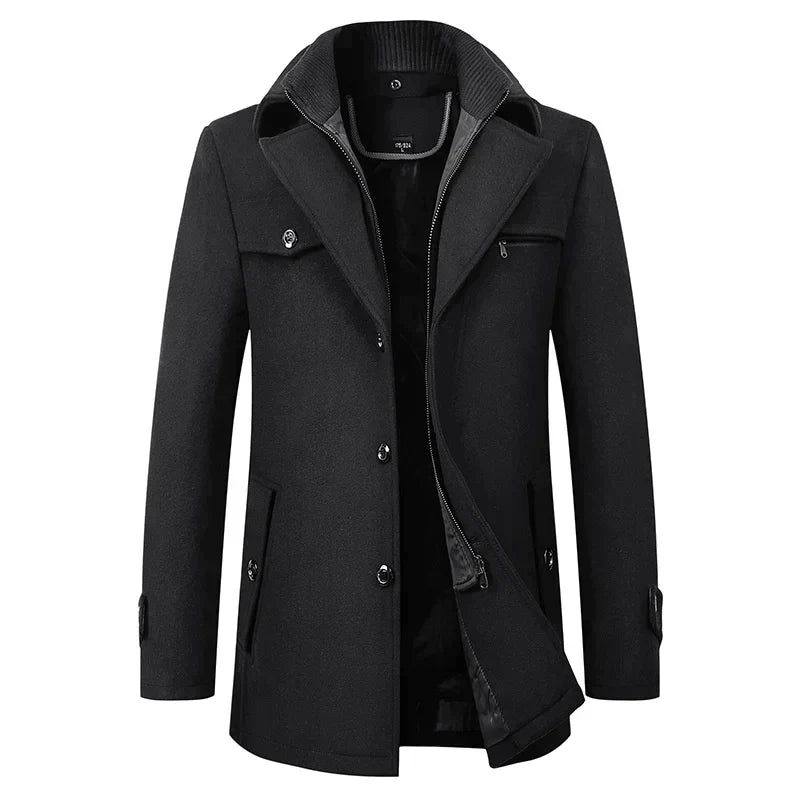 Noé | Caban mi-long croisé pour homme - Image 1