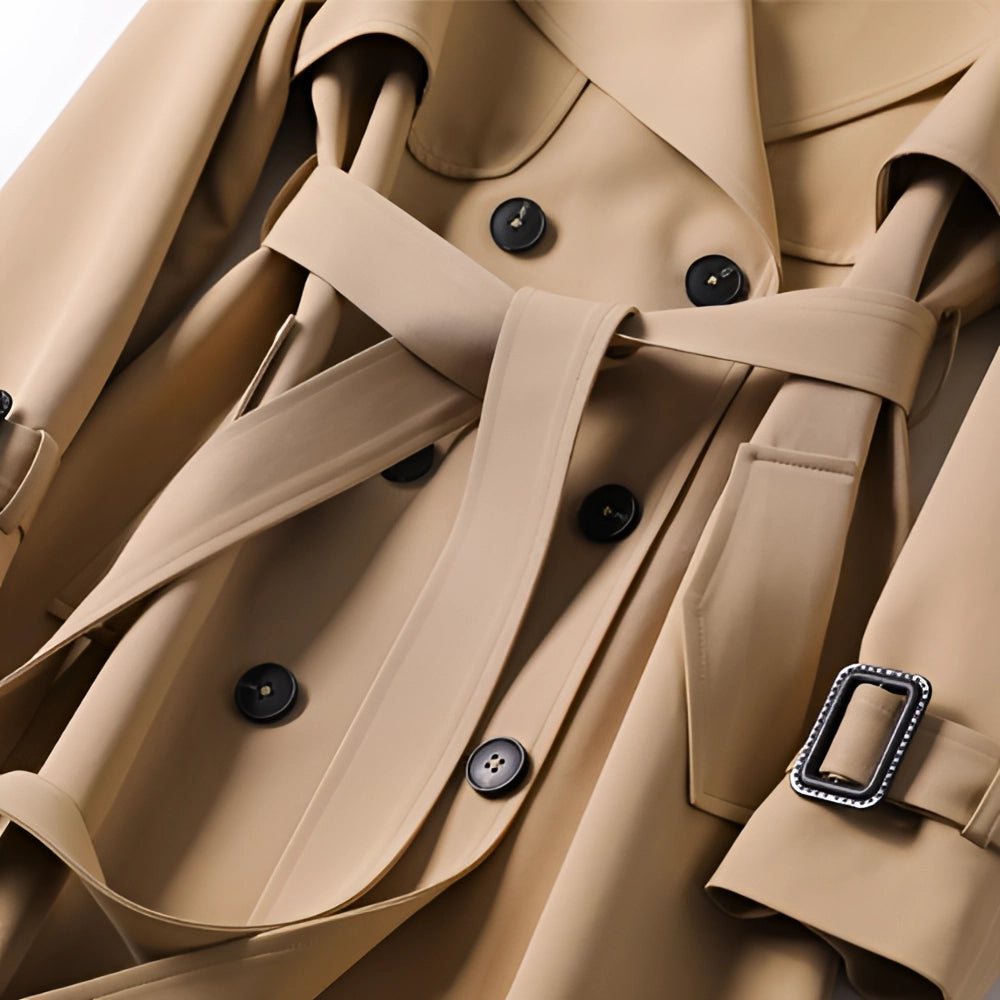 Marilou | Manteau Trench Long Croisé Ceinturé Femme - Image 2