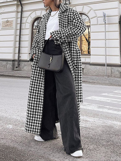 Katia | Manteau Long Pied-de-poule Oversize Femme - Image 3