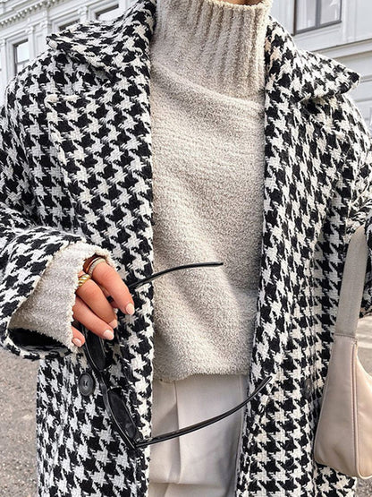 Katia | Manteau Long Pied-de-poule Oversize Femme - Image 6