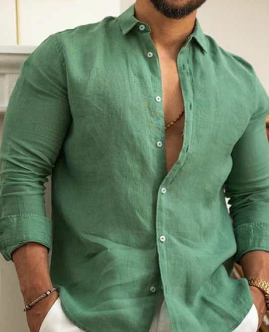 Rudy | Chemise en lin respirante pour hommes, pour le printemps - Image 1