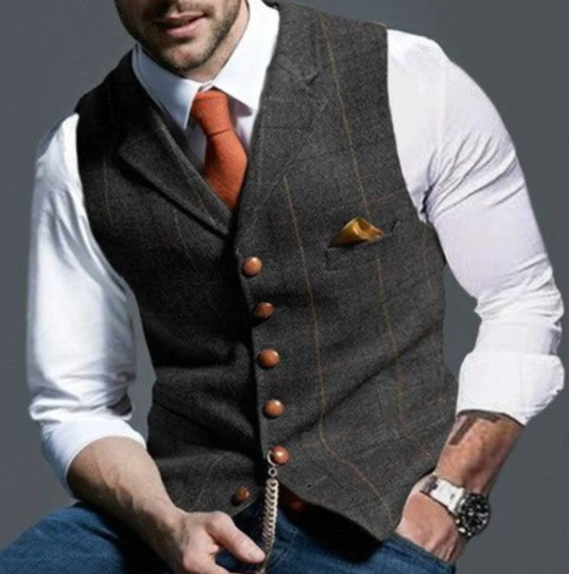 Sébastien | Gilet Boutonné Ajusté pour Homme - Image 8