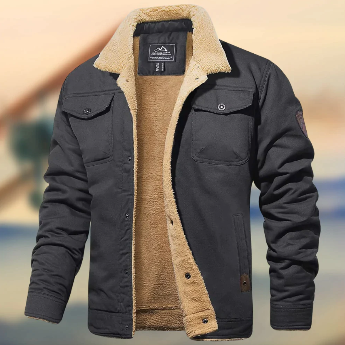 Yasser | Veste Homme Style Militaire à Col Sherpa - Image 4