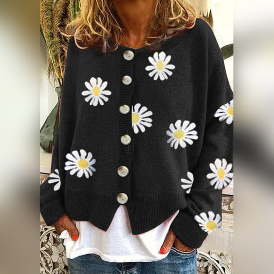 Camille | Cardigan Floral Boutonné Femme - Image 4