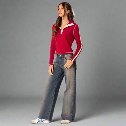 Roxy athéna - rise jeans | Denim extensible tendance et confortable - Image 3