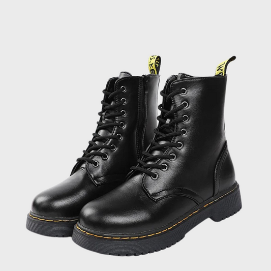 Cécile | Bottes de Combat en Cuir à Lacets pour Femmes - Image 1