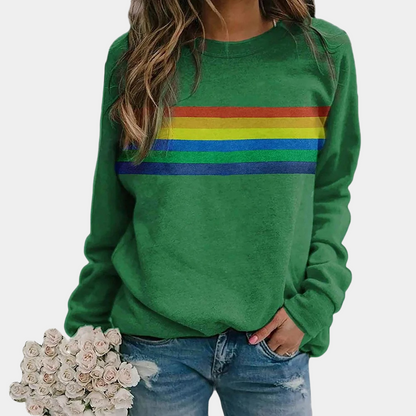 Coralie | Pull Femme Rayé Arc-en-Ciel à Manches Longues - Image 2