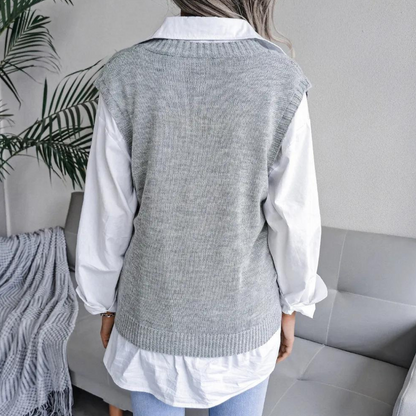 Zayneb | Gilet Pull Femme Col V Coupe Décontractée - Image 5