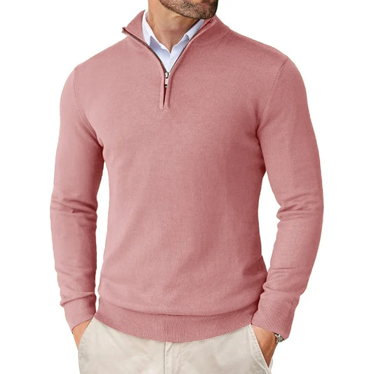 Thierry | Pull Homme Col Montant Zippé au Quart - Image 1
