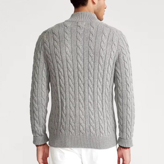 Franck | Pull Homme Maille Côtelée à Fermeture Éclair 1/4 - Image 3