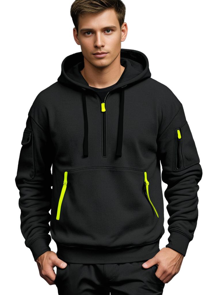 Xav | Veste à Capuche Homme Demi-Zip - Image 5