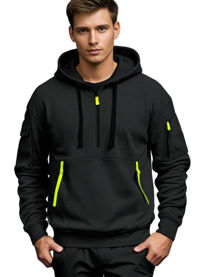 Xav | Veste à Capuche Homme Demi-Zip - Image 5