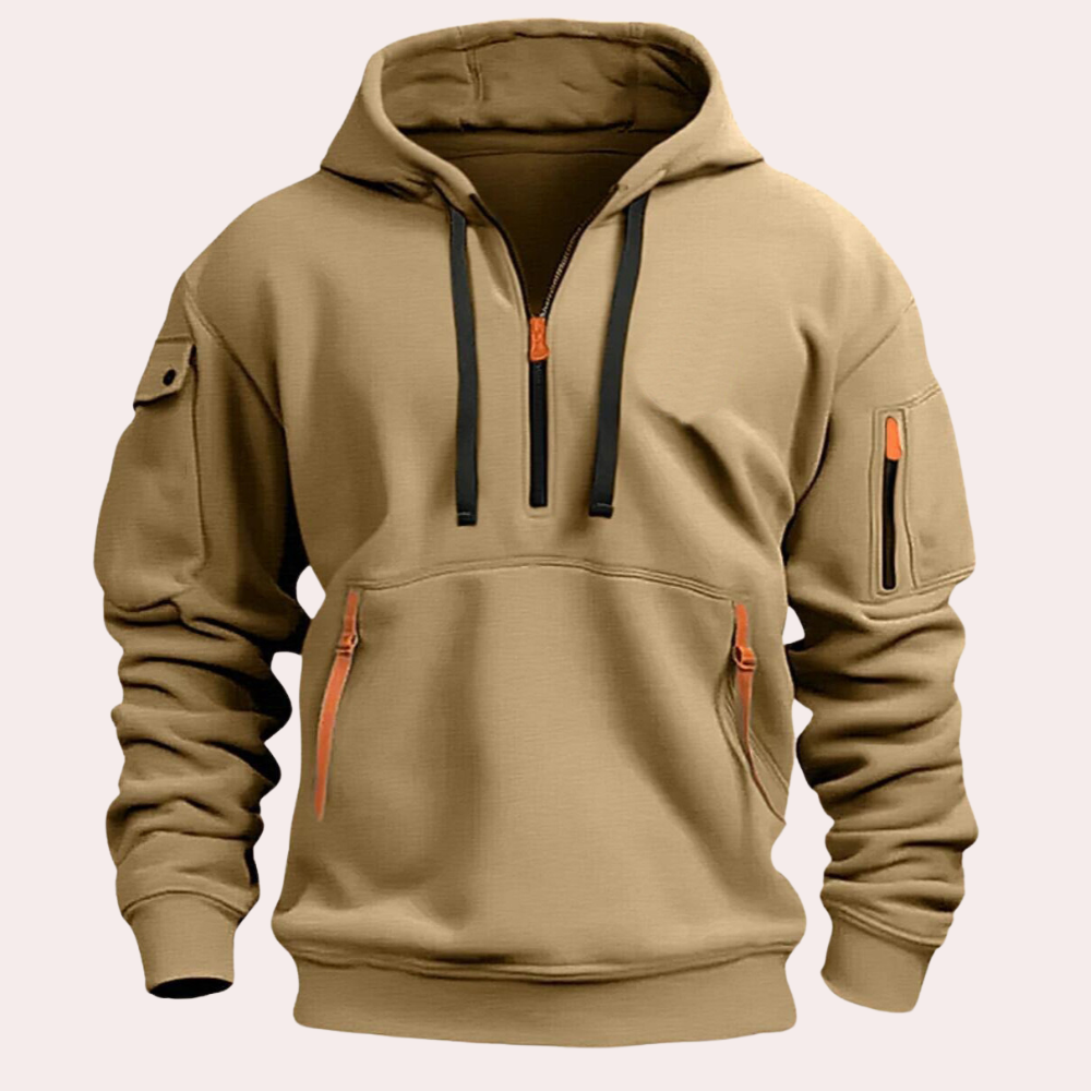 Xav | Veste à Capuche Homme Demi-Zip - Image 1