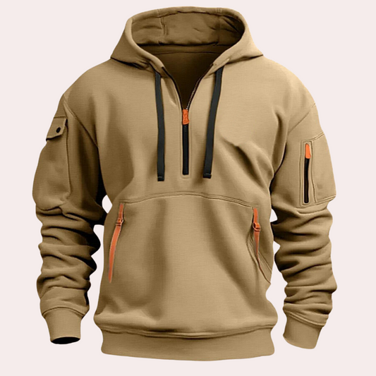Xav | Veste à Capuche Homme Demi-Zip - Image 1