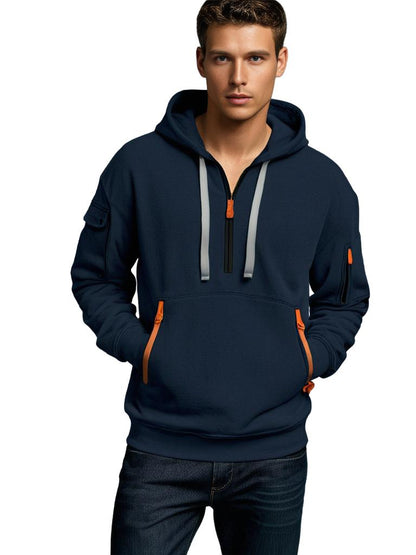 Xav | Veste à Capuche Homme Demi-Zip - Image 3