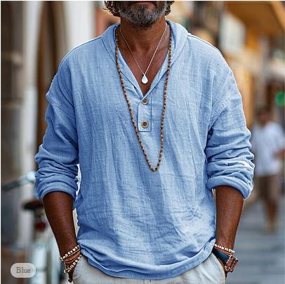 Balthazar | Chemise décontractée en lin à manches longues pour hommes - Image 2