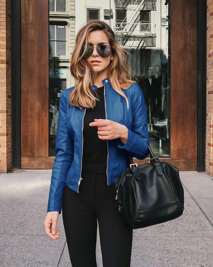 Marina | Veste de motard zippée ajustée pour femmes - Image 1