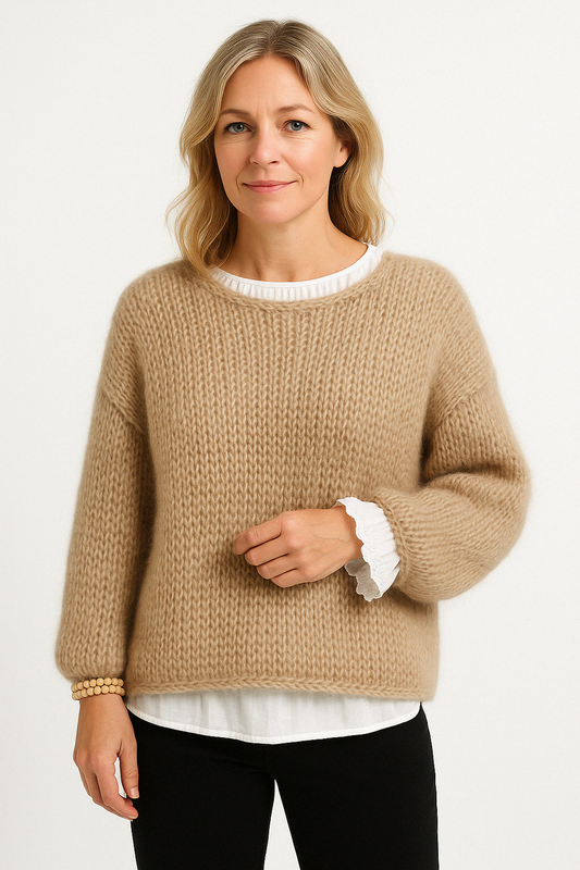 Léa | Pull ample à col rond pour femme - Image 1