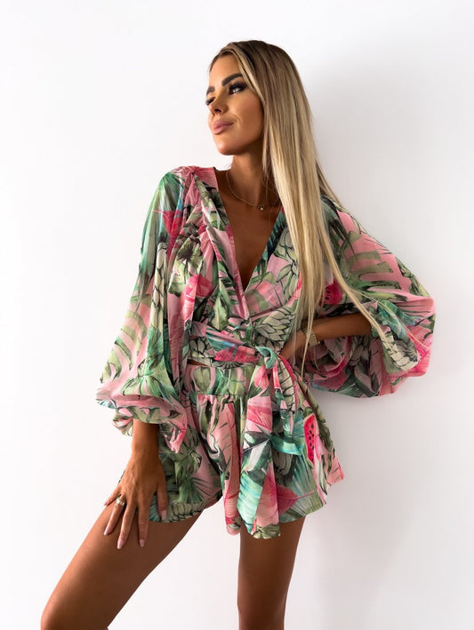 Shaïna | Ensemble d'été deux pièces short et chemisier Flowy pour femmes - Image 1