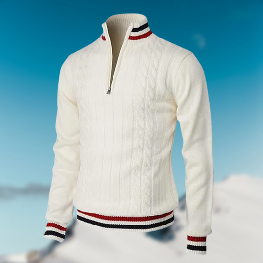 André | Pull Homme Maille Côtelée avec Fermeture Éclair 1/4 - Image 1
