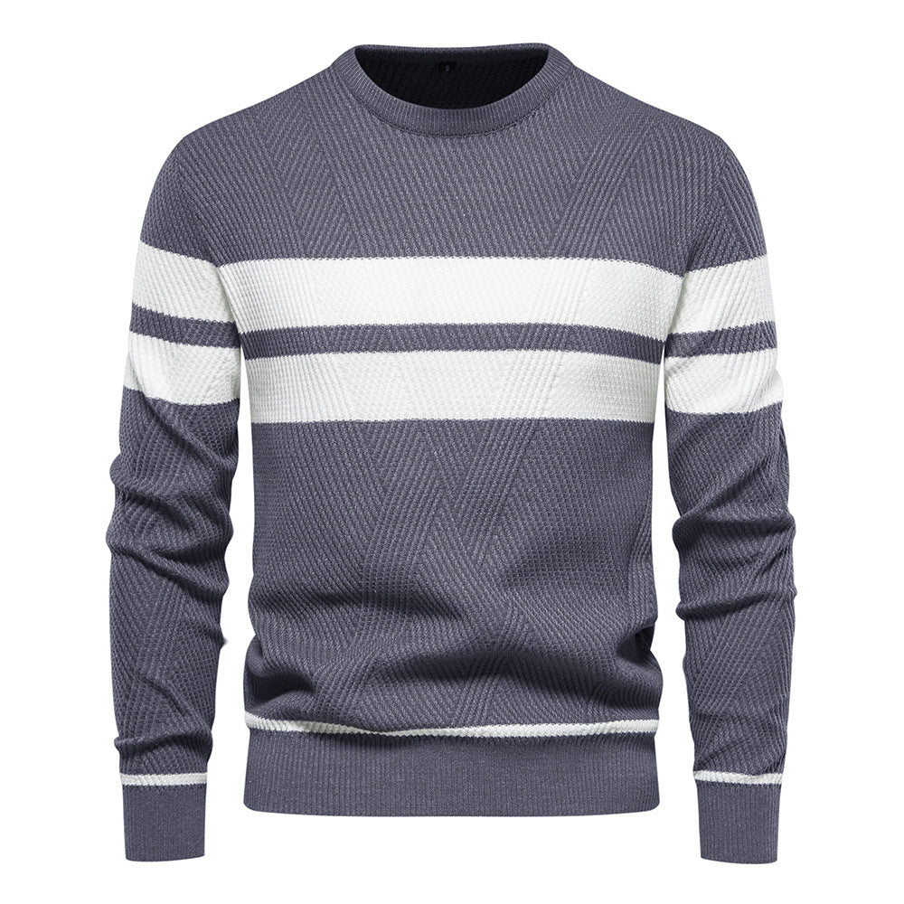 Cyril | Pull rayé à col rond pour homme - Image 5