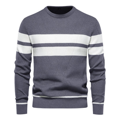Cyril | Pull rayé à col rond pour homme - Image 5