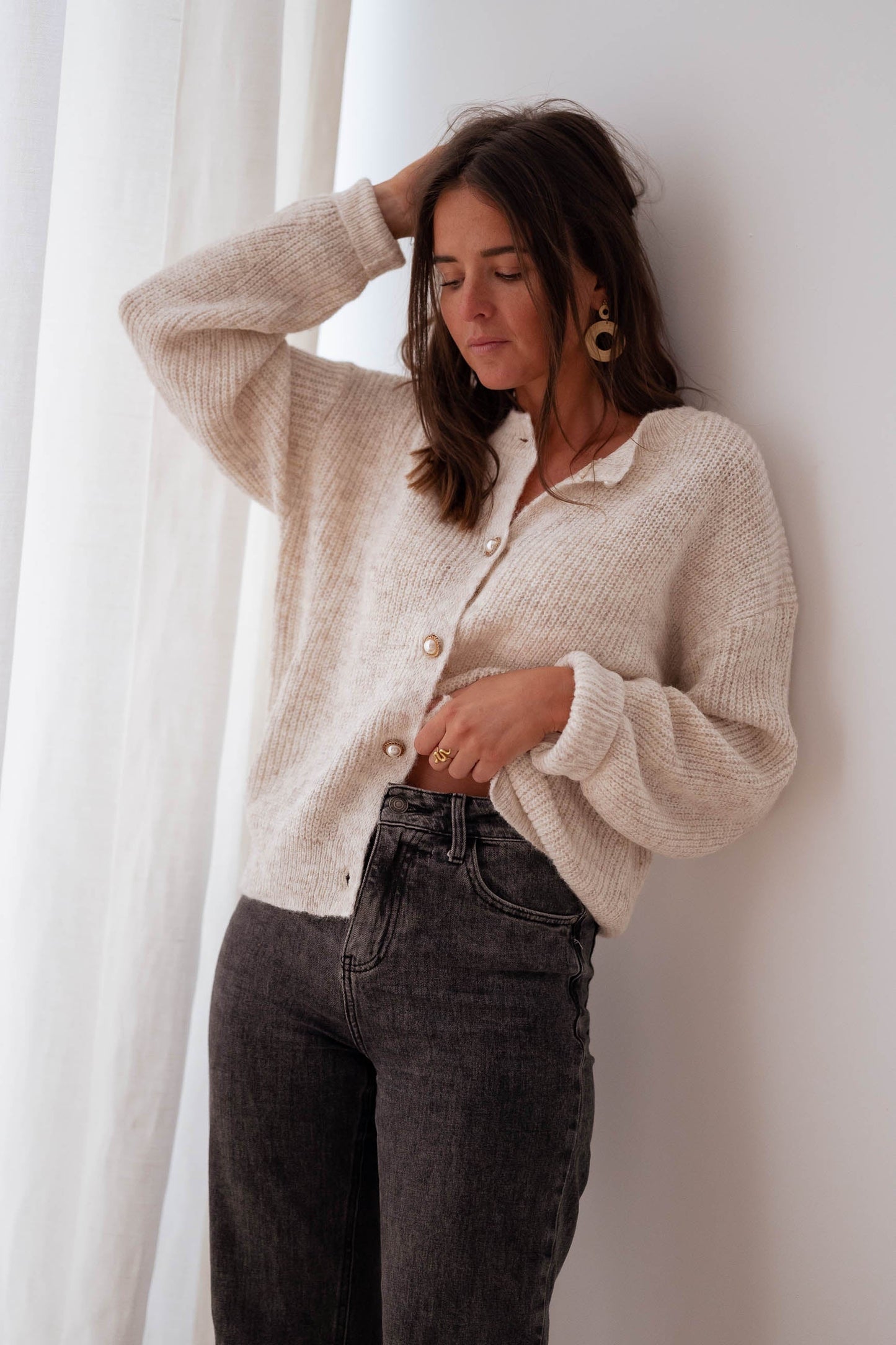 Lénaïc | Cardigan Boutonné à Manches Longues pour Femme - Image 6