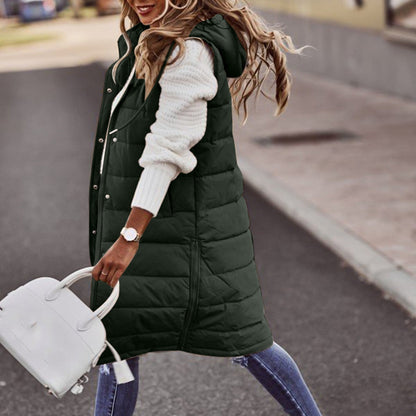 Samantha | Veste longue matelassée à capuche pour femme - Image 3