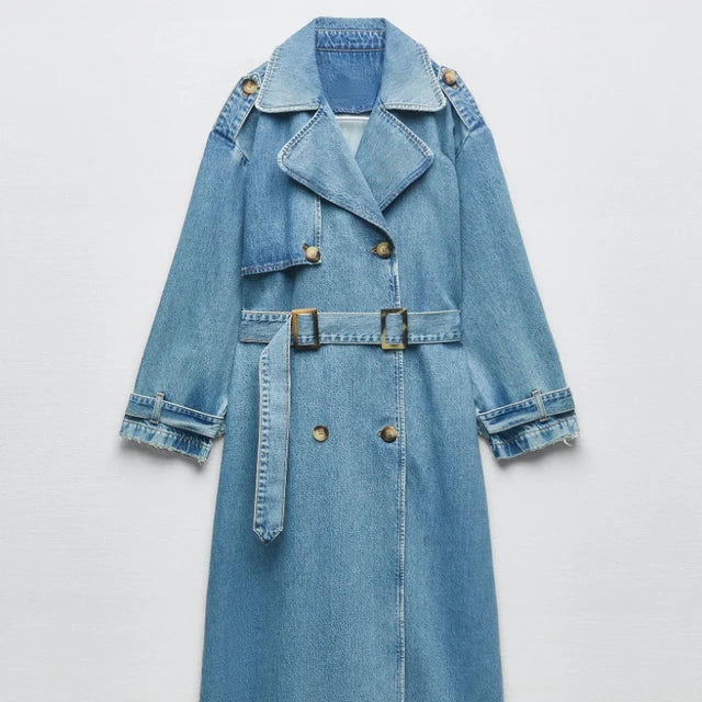 Claire | Manteau Long en Jean Oversize Femme - Image 4