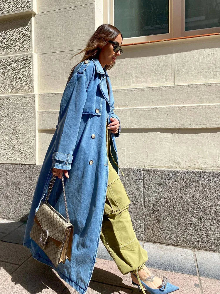 Claire | Manteau Long en Jean Oversize Femme - Image 3