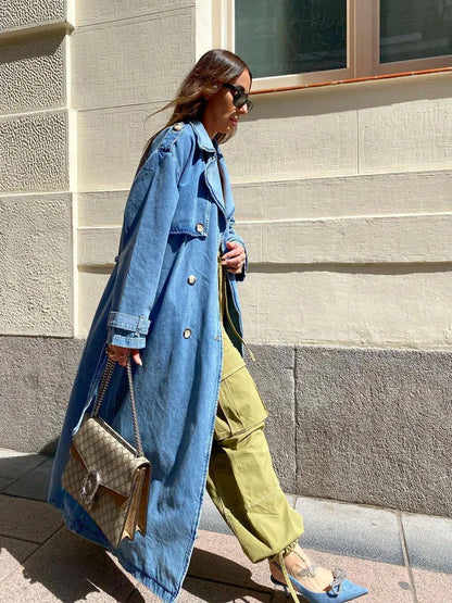 Claire | Manteau Long en Jean Oversize Femme - Image 3