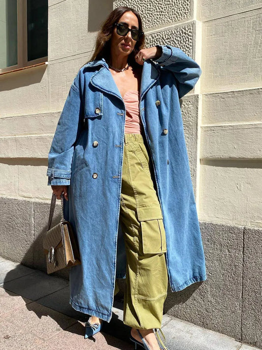 Claire | Manteau Long en Jean Oversize Femme - Image 1
