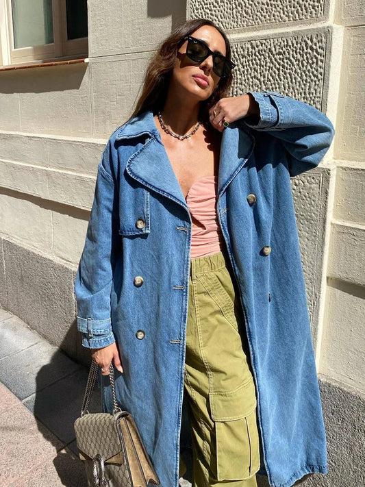 Claire | Manteau Long en Jean Oversize Femme - Image 2