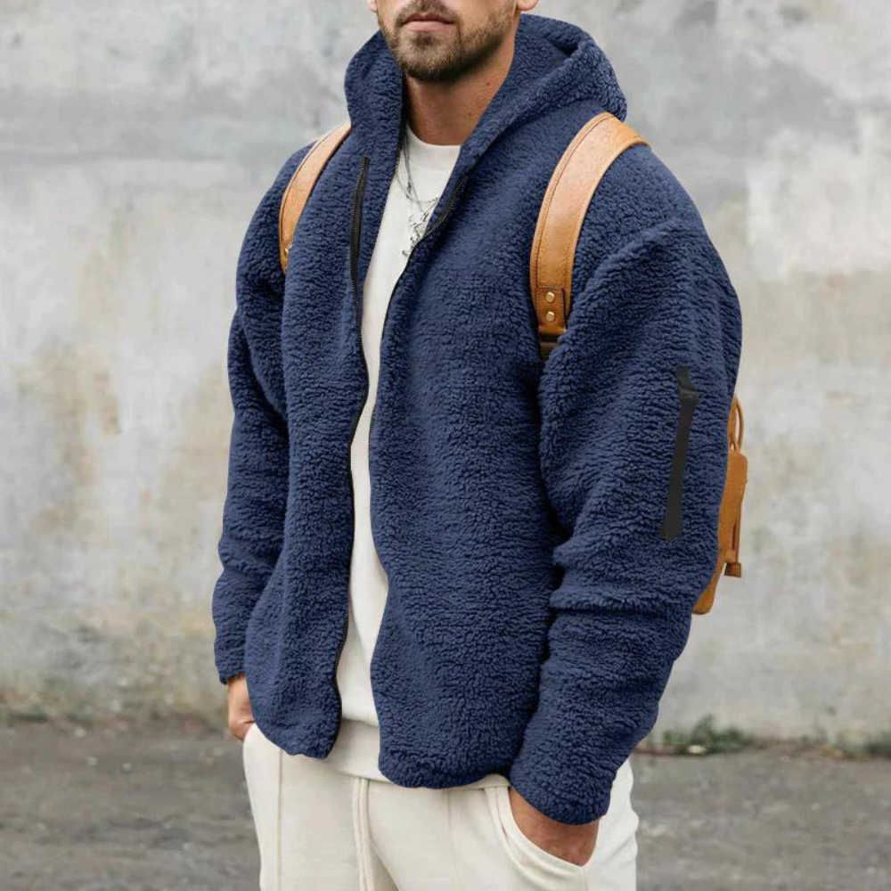 Stéphane | Veste Polaire Homme à Capuche et Fermeture Éclair Intégrale - Image 8