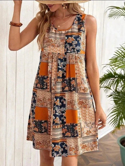 Naomi | Robe élégante à col en U avec couverture du ventre - Image 1