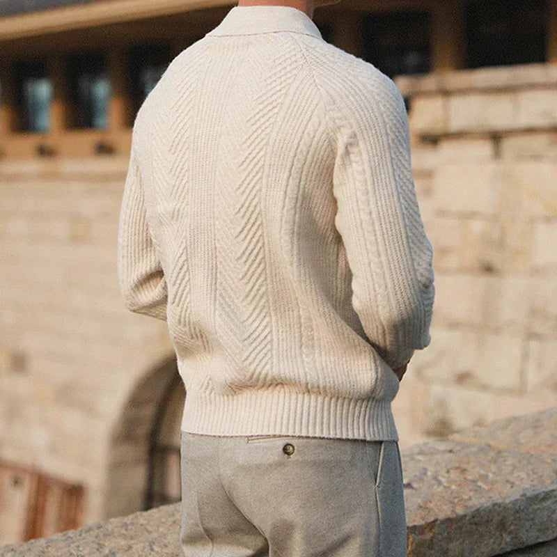 Roméo | Pull Polo Homme en Tricot Texturé - Image 4