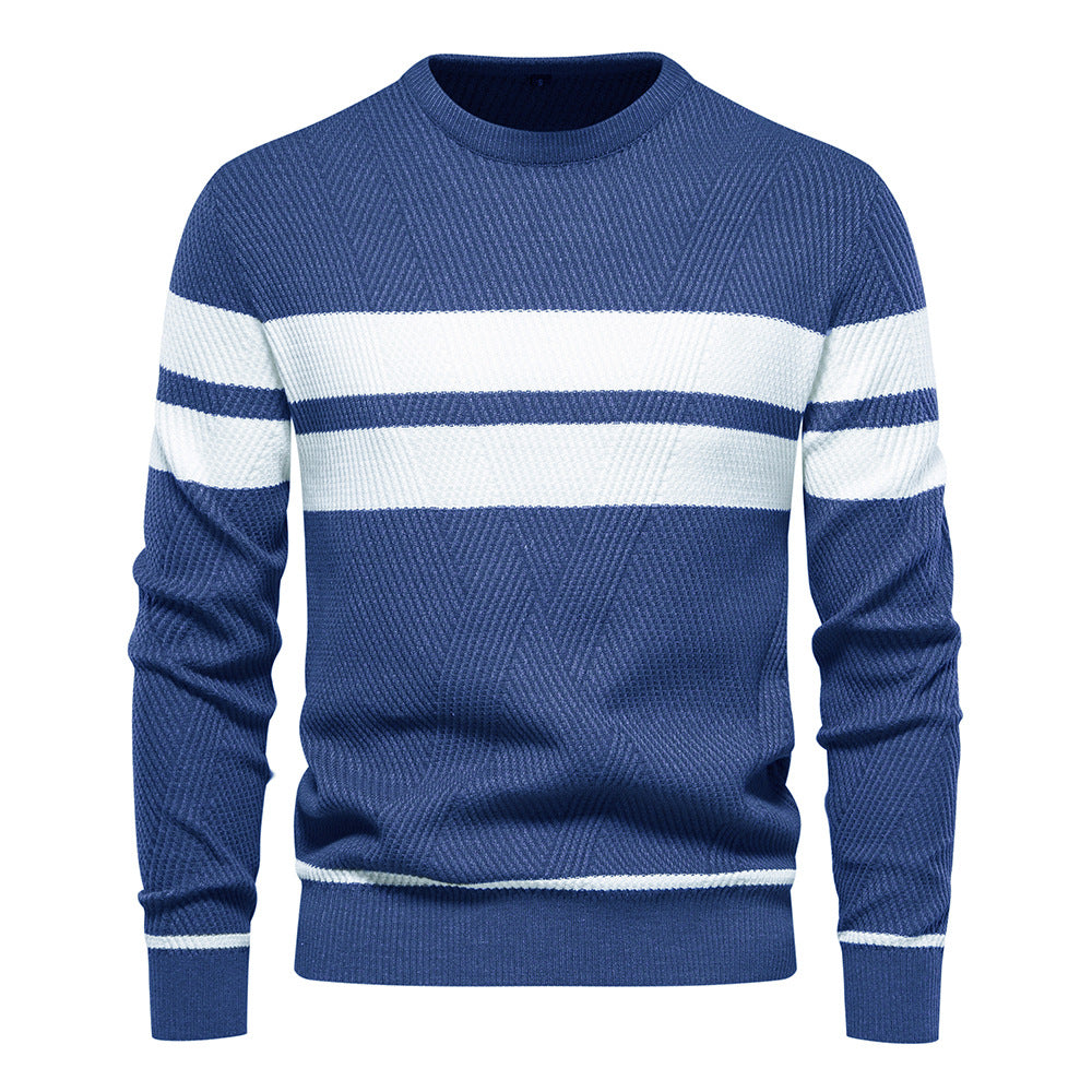 Cyril | Pull rayé à col rond pour homme - Image 8