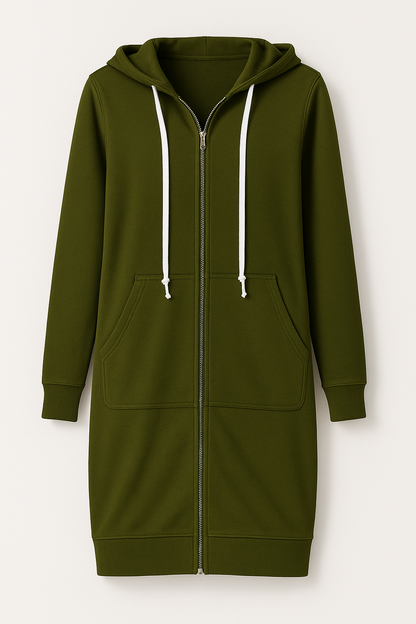 Élodie | Veste à Capuche Longue Zippée Intégrale Femme - Image 4